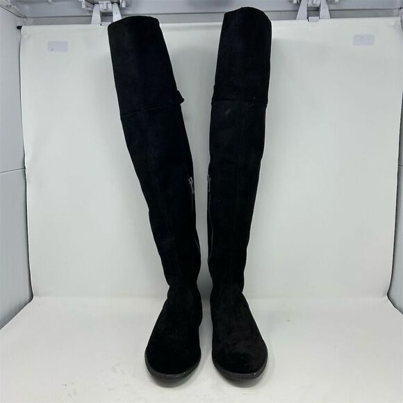 Born Women's Over the Knee Black Leather Tall Boots Size 7 Fall Winter Chic - Picture 4 of 13